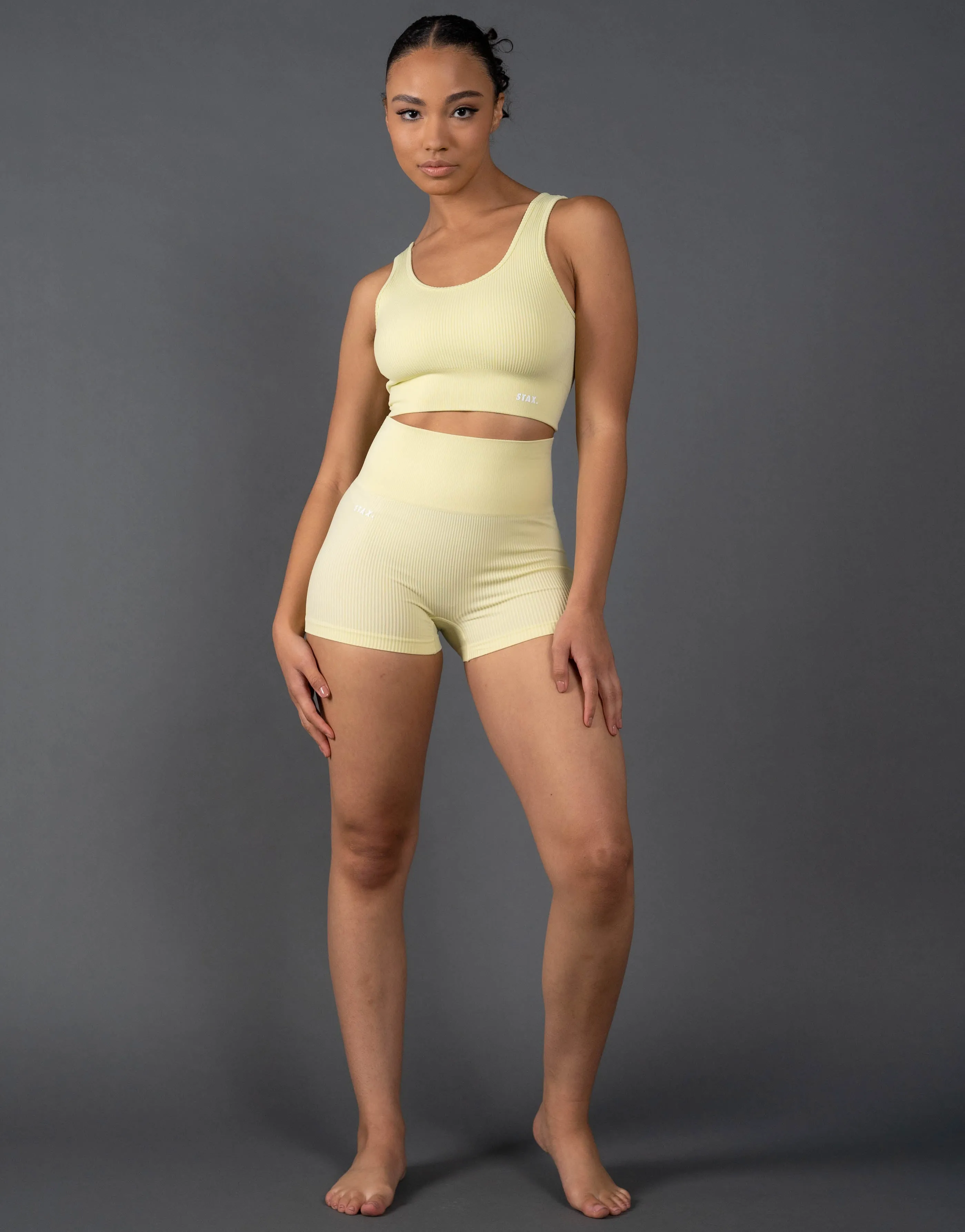 Premium Seamless Mini Lounge Shorts V5.1 - Lemon