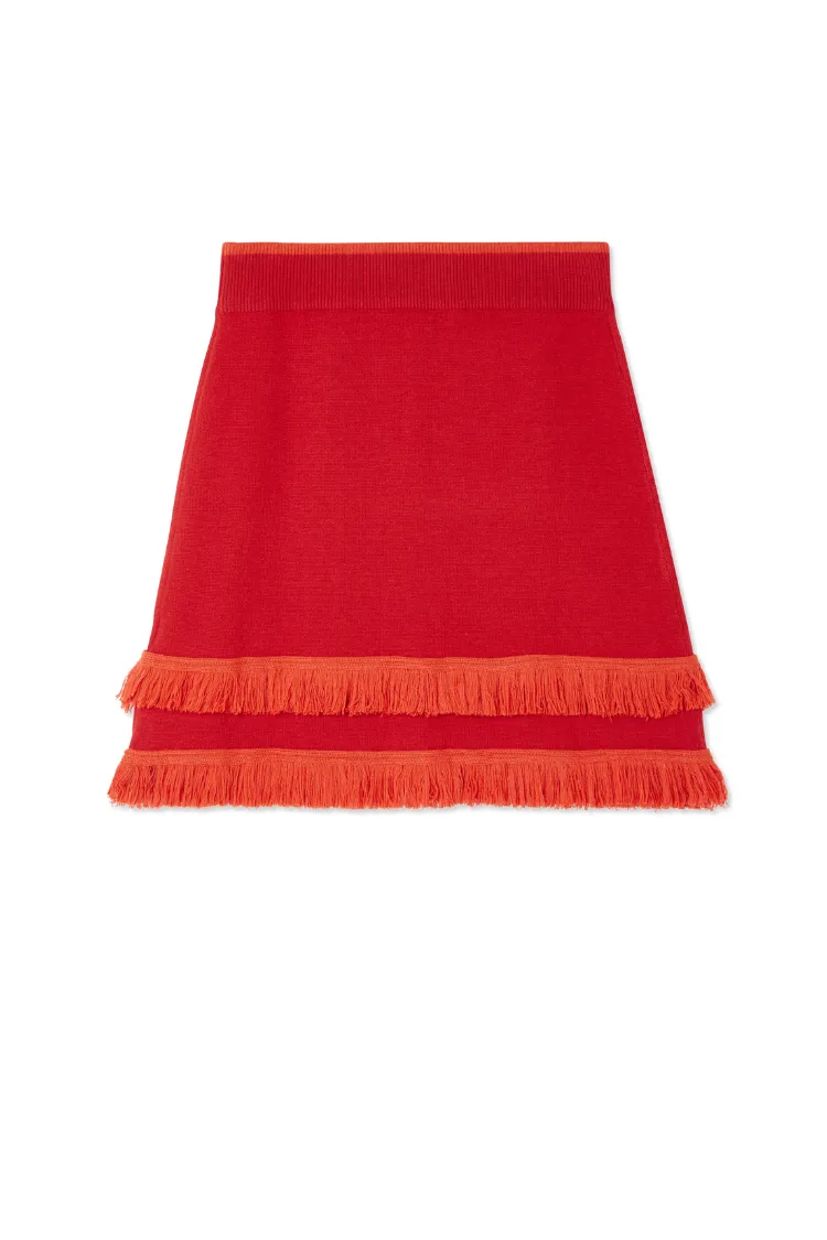 Red Fringe Jake Skirt