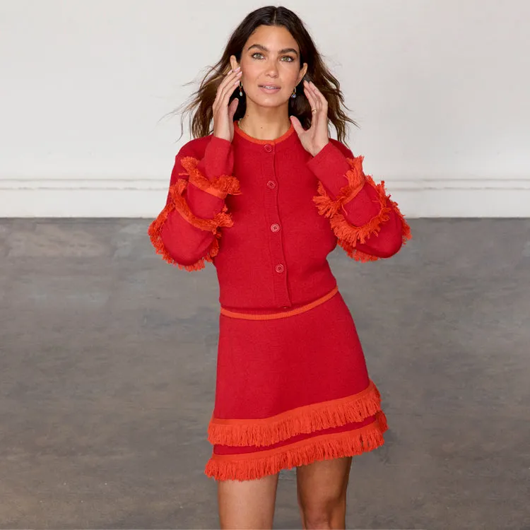 Red Fringe Jake Skirt