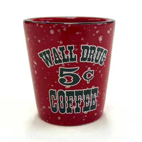 Red Wall Drug 5 Cent Coffee Shot Glass