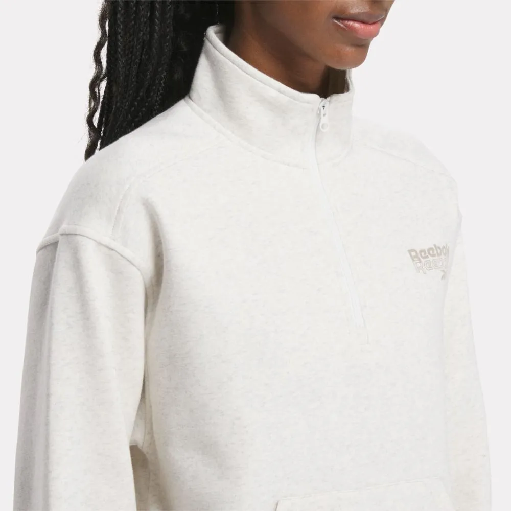 Reebok Apparel Women Reebok ID Energy Fleece Quarter-Zip CHAMEL