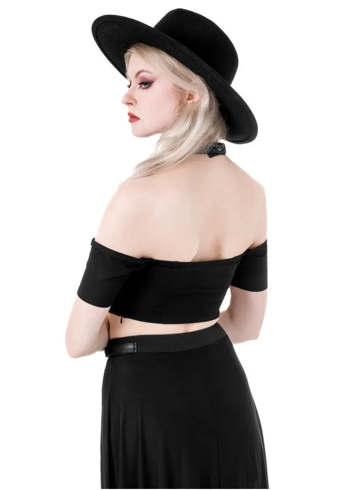 Restyle - Catacombs Cold Shoulder Black - Top