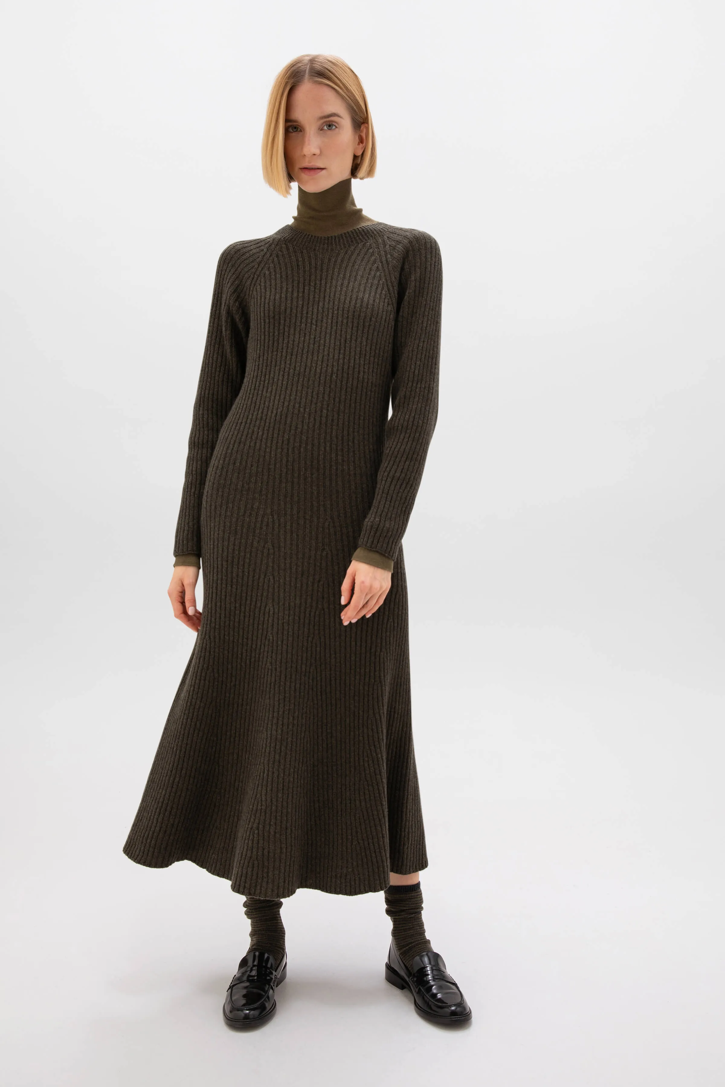 Ribbed Cashmere Dress