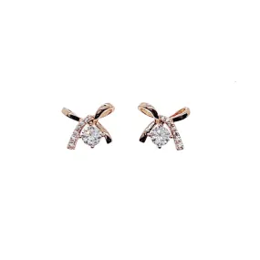 Ribbon Cubic Zirconia Earrings