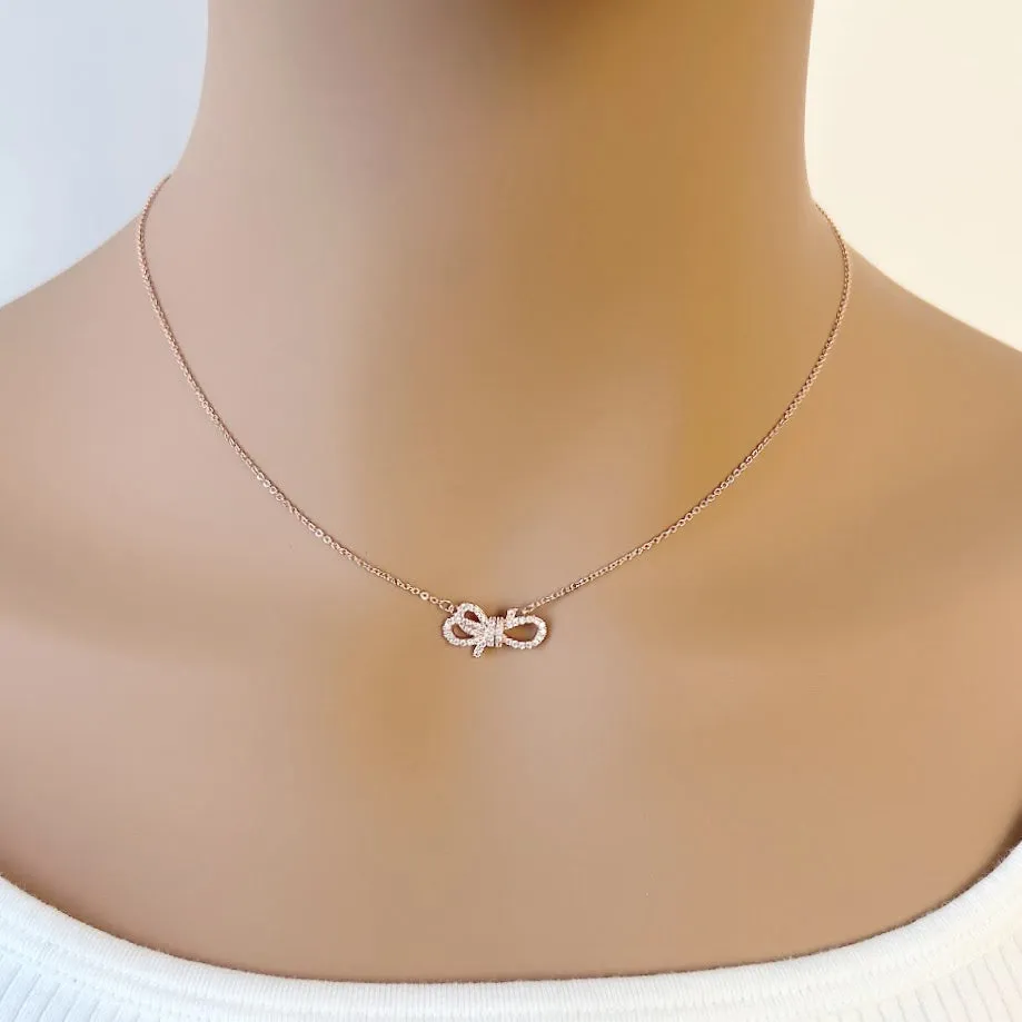 Ribbon Cubic Zirconia Necklace