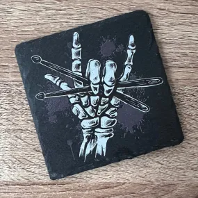 Rock 'n' Roll Slate Coasters - Drumsticks