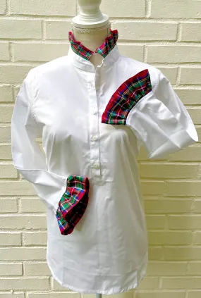 SALE - S & 2XL ONLY - Sandy Popover Holiday Ruffle Tunic *FINAL SALE*