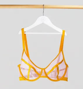 Satin contour plunge [Blush & Saffron]