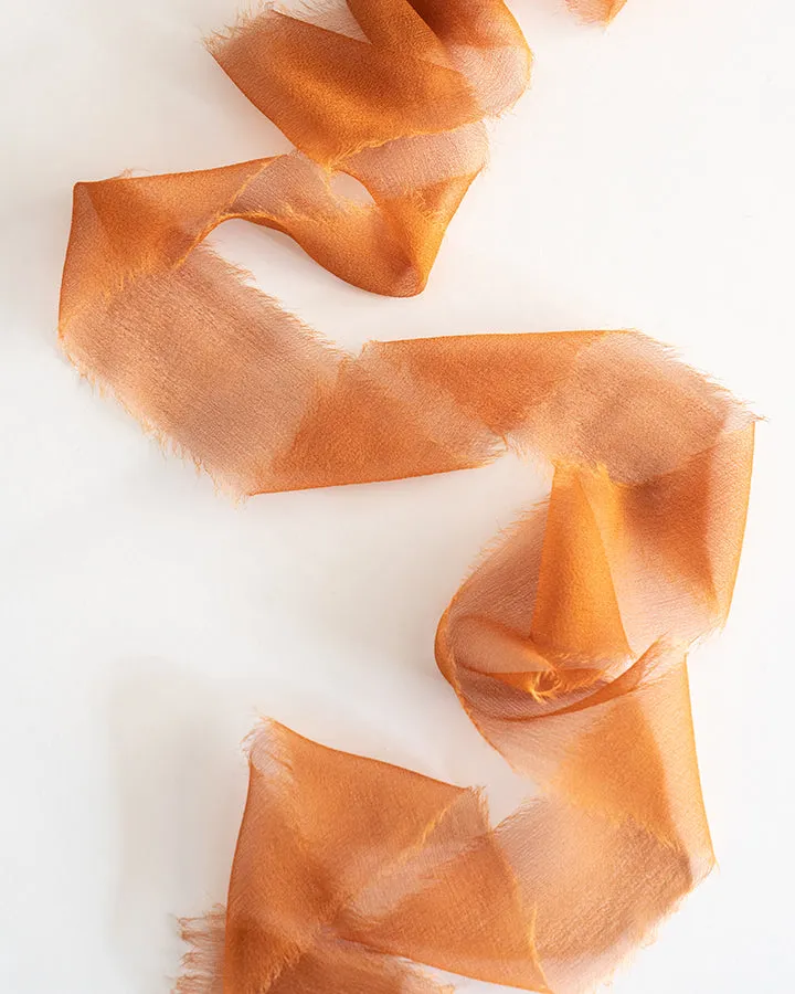 Silk Gossamer Ribbon in Rust