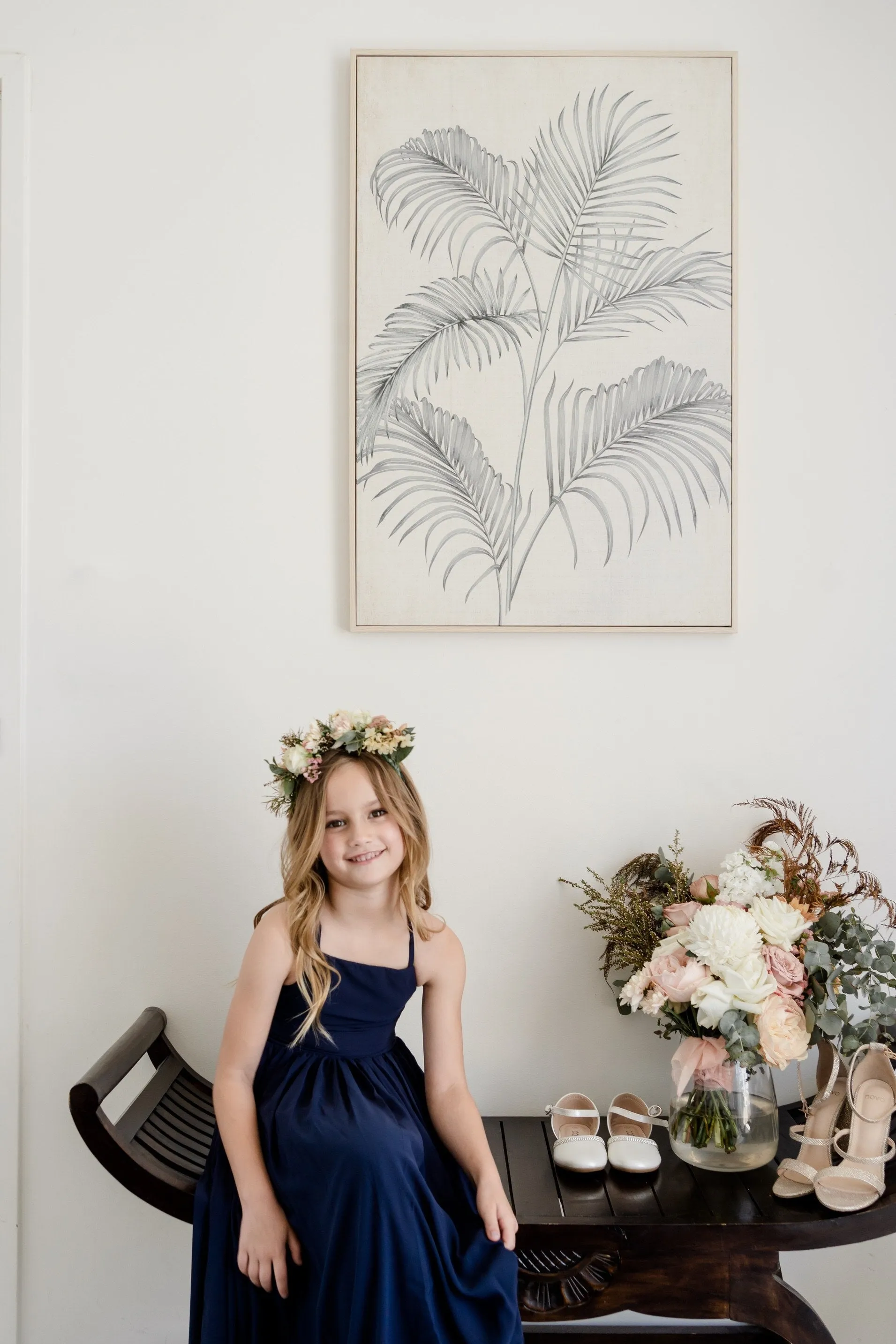 Sofia French Chiffon Navy Blue Girls Dress