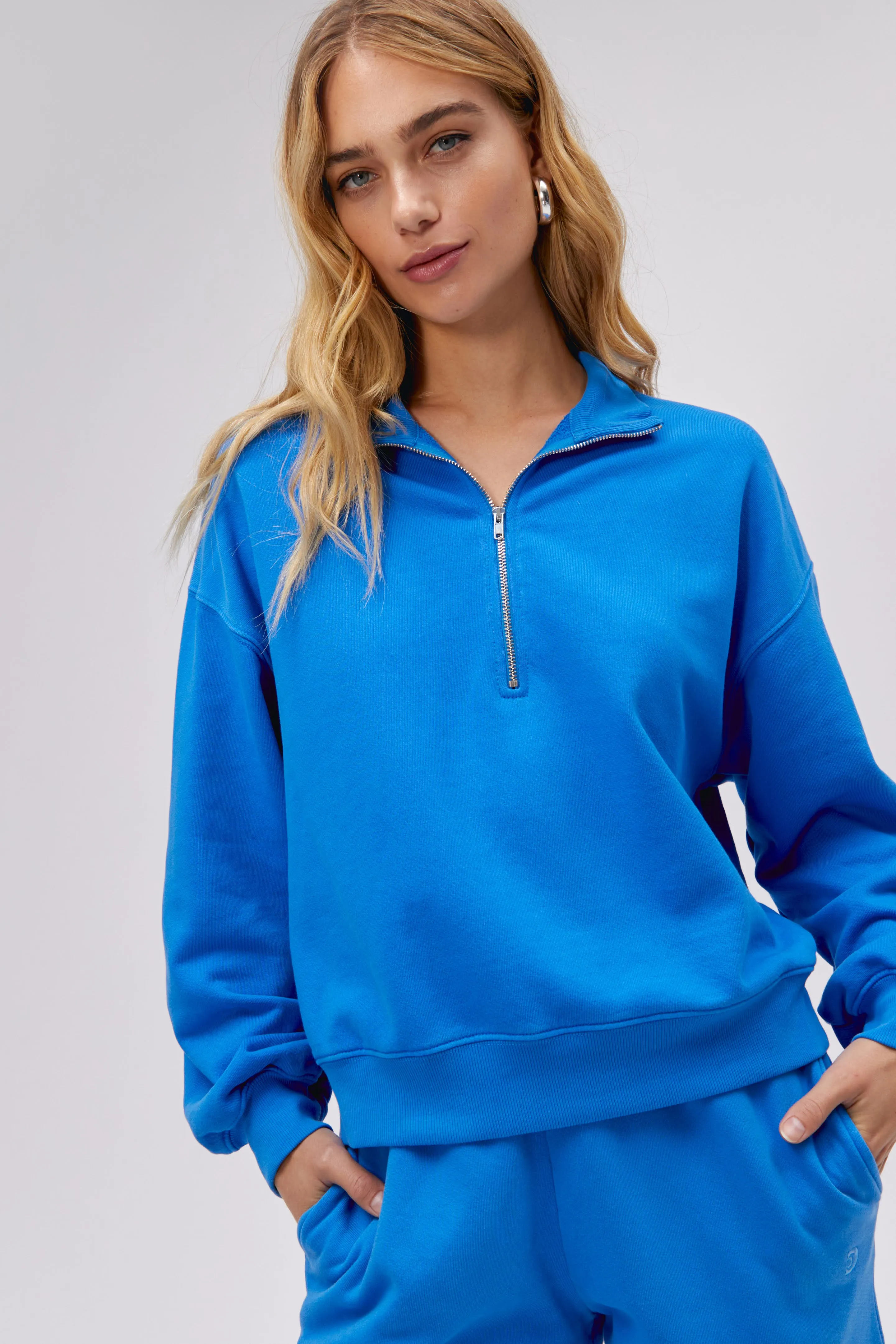 Solid Half Zip Sweatshirt