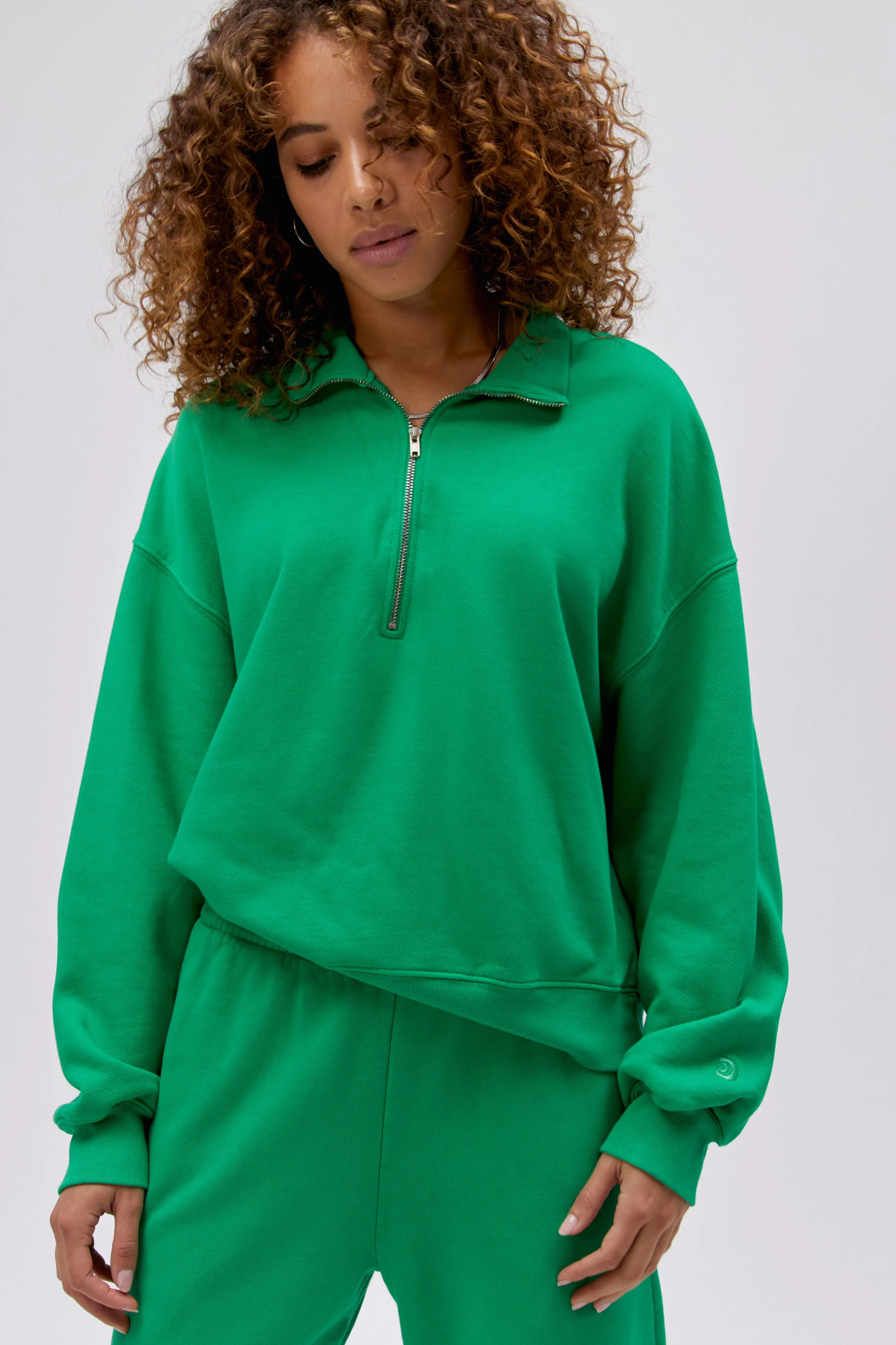 Solid Half Zip Sweatshirt