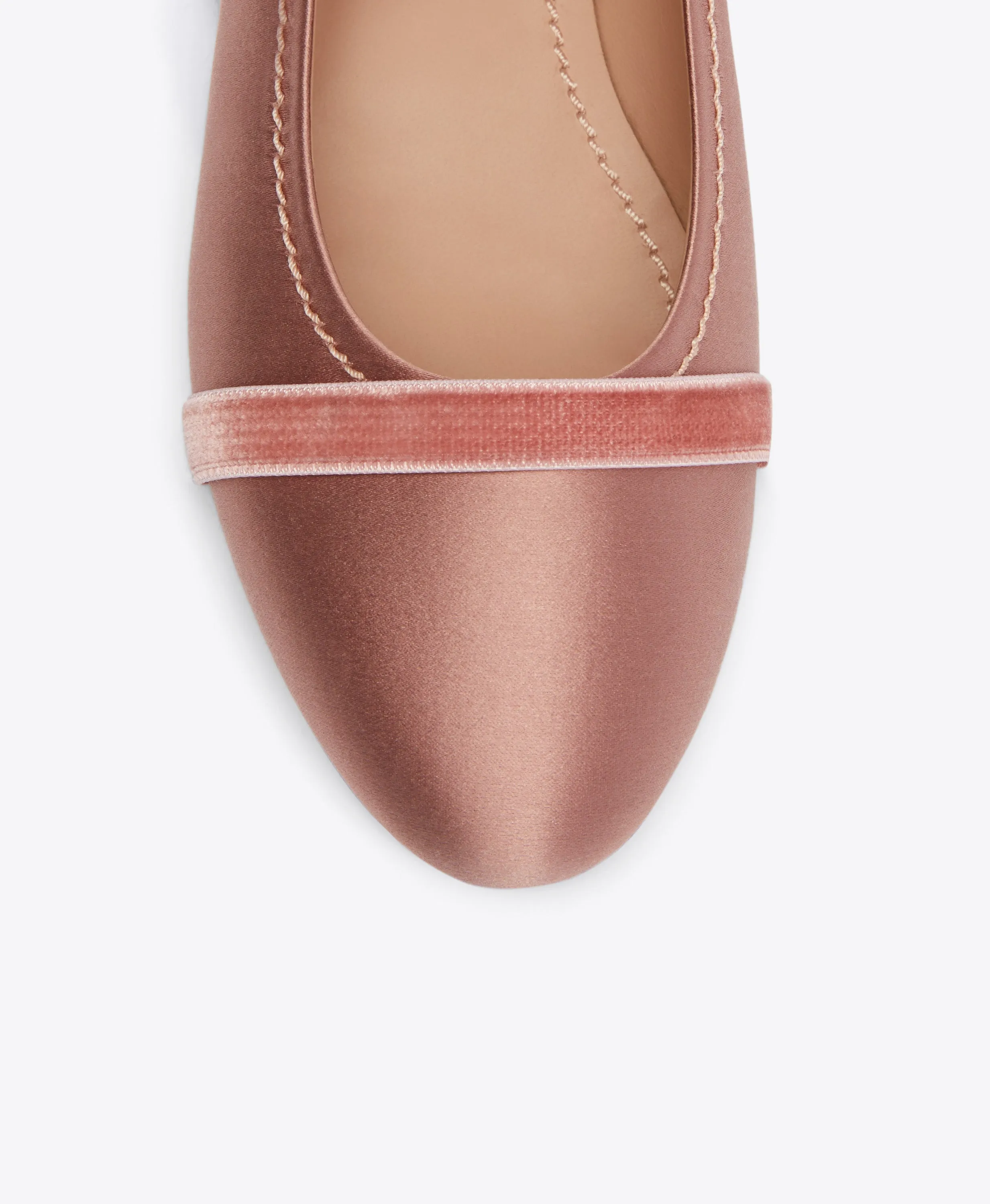 Spencer Pink Satin Flat Pumps