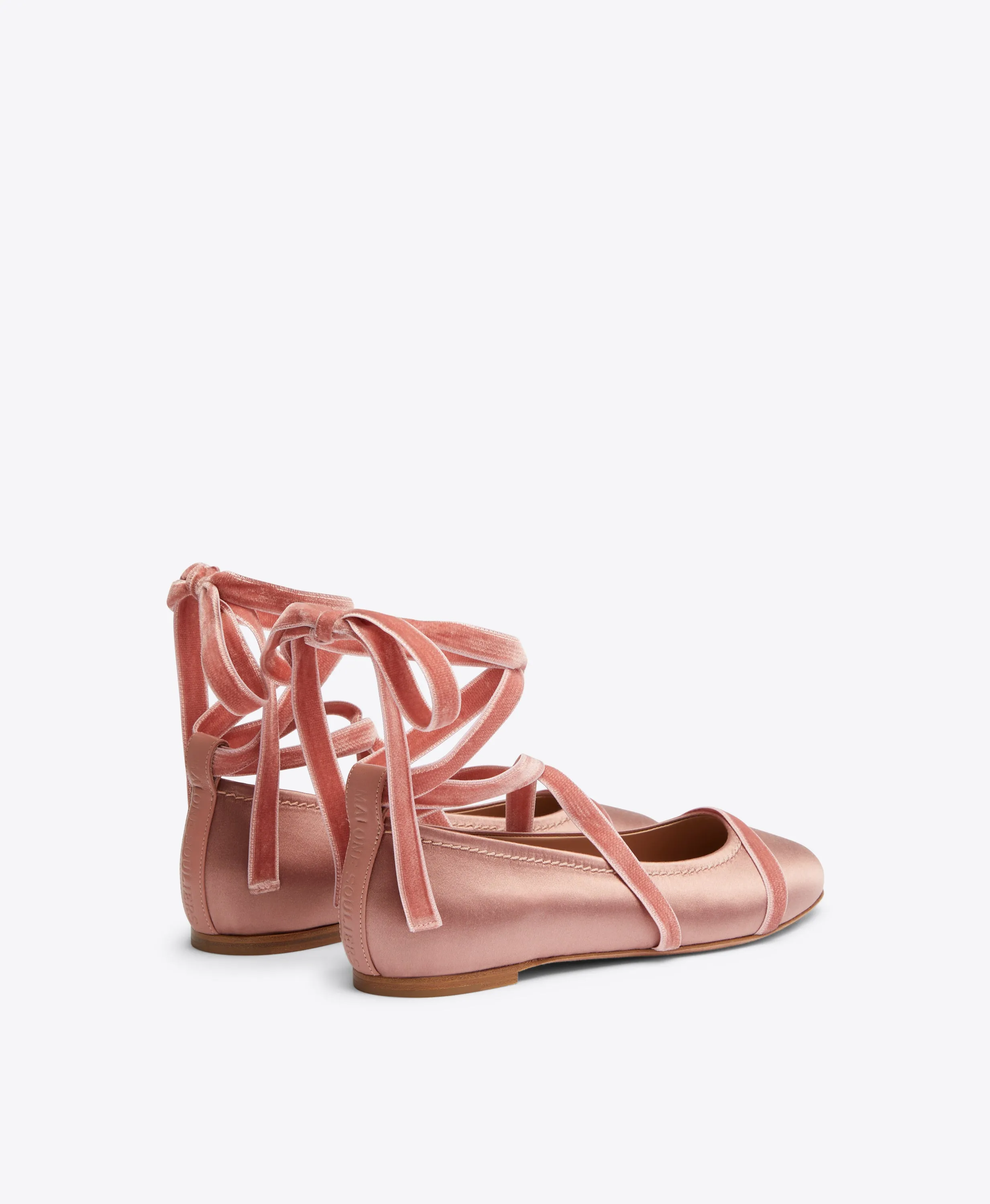 Spencer Pink Satin Flat Pumps