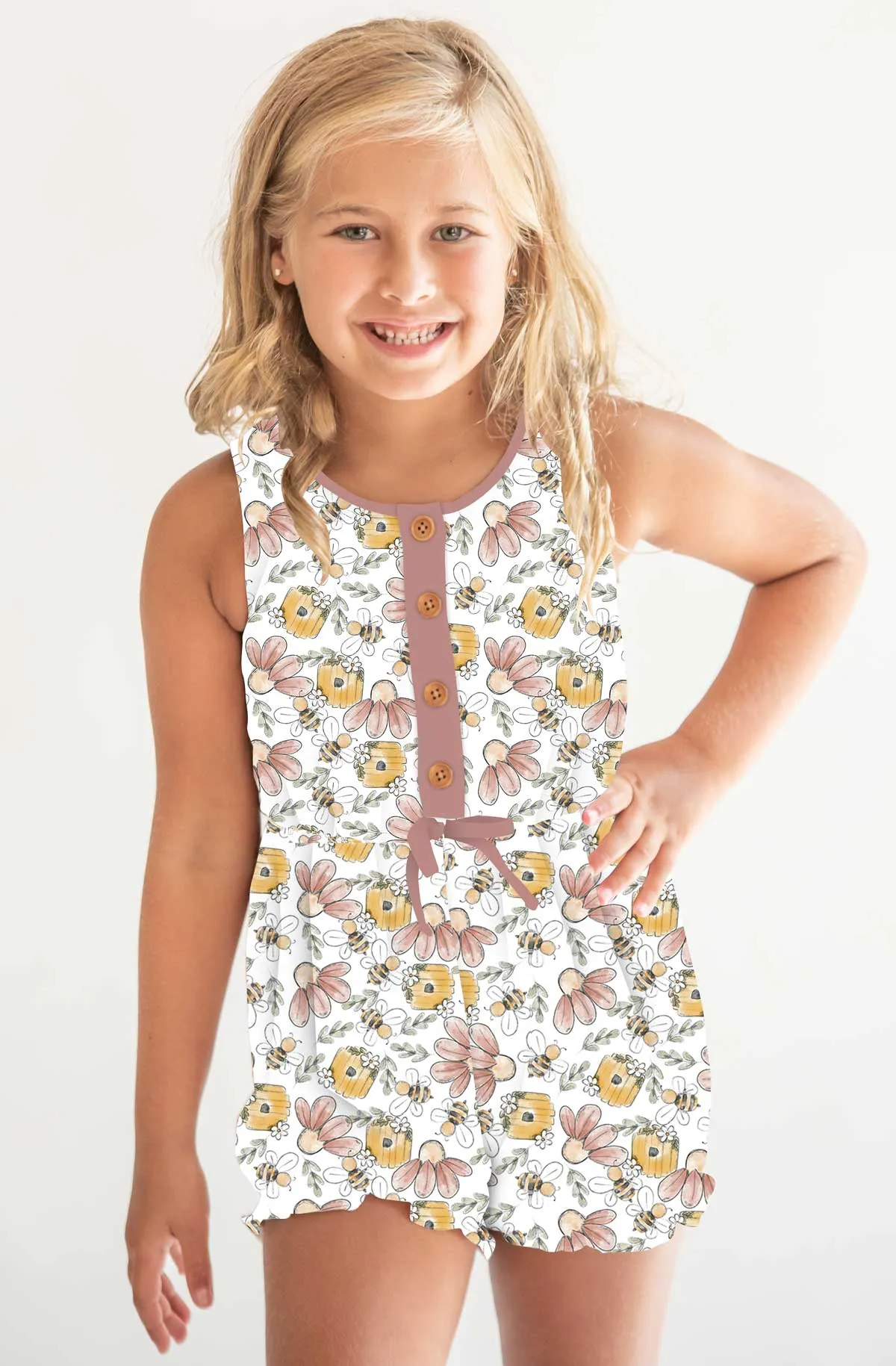 Spring Fever Busy Bee - Bamboo Bubble Romper