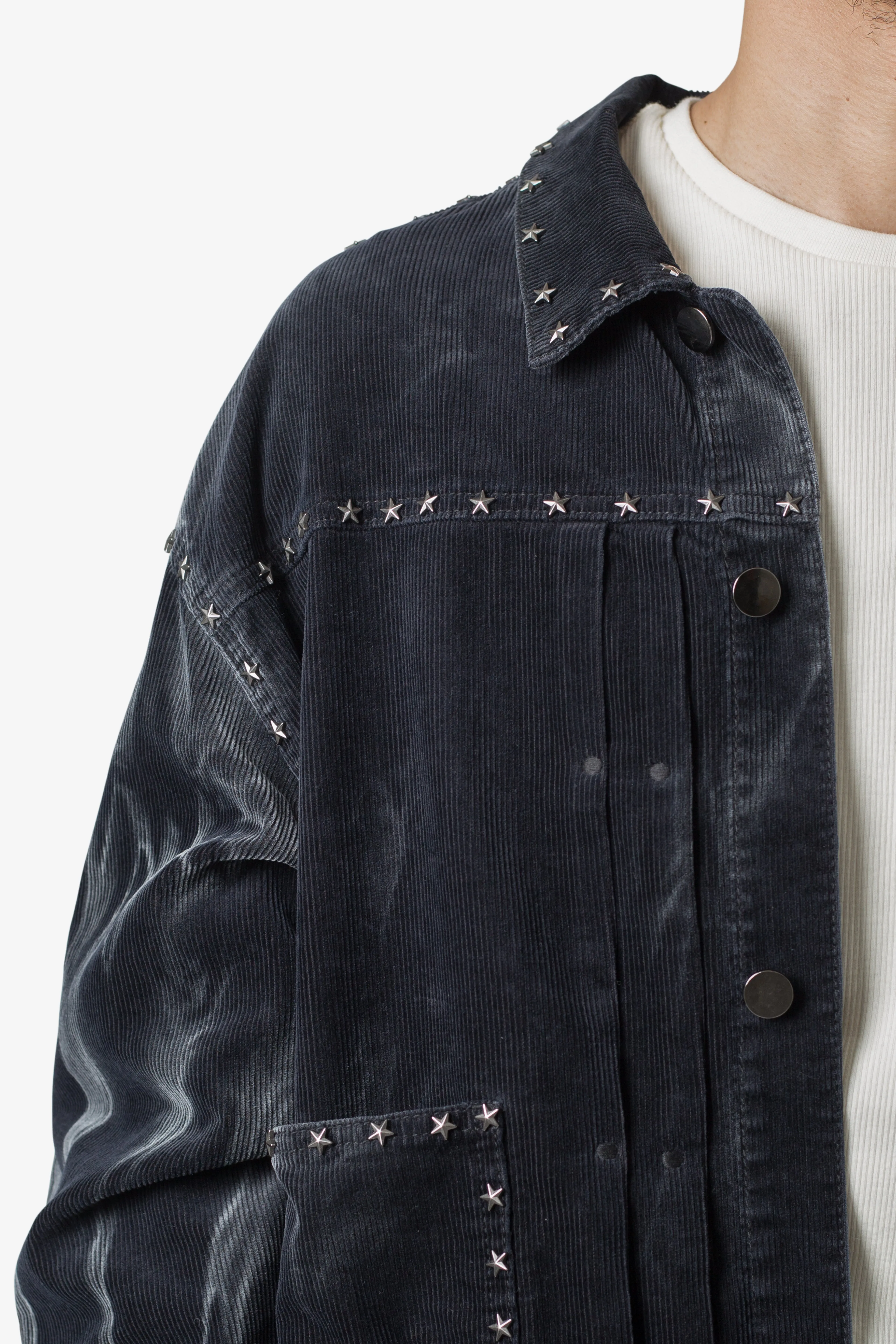 Star Studded Jacket - Washed Black