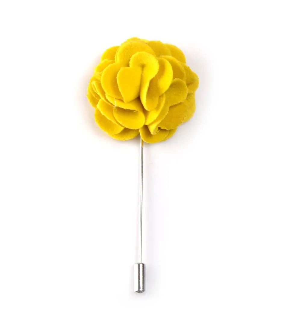 Sunglow Yellow Plush Flower Lapel Pin