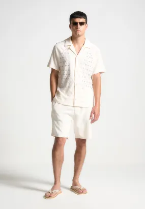 Textured Shorts - Cream