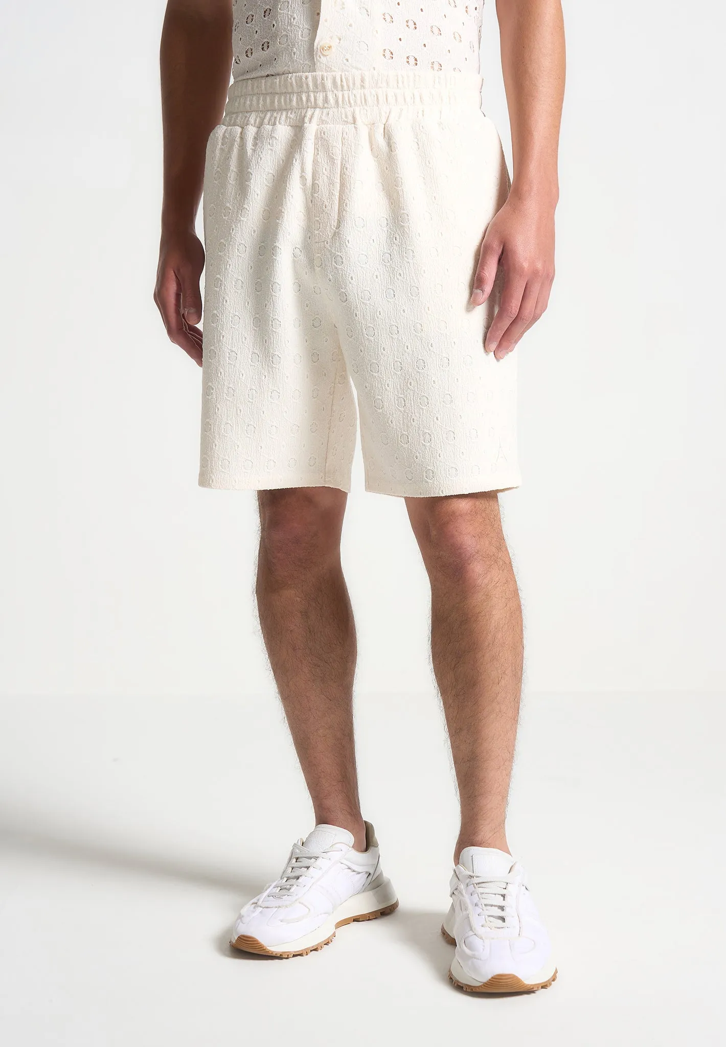 Textured Shorts - Cream