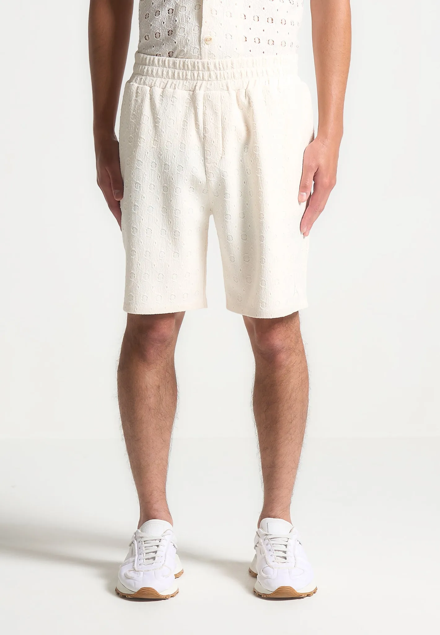 Textured Shorts - Cream