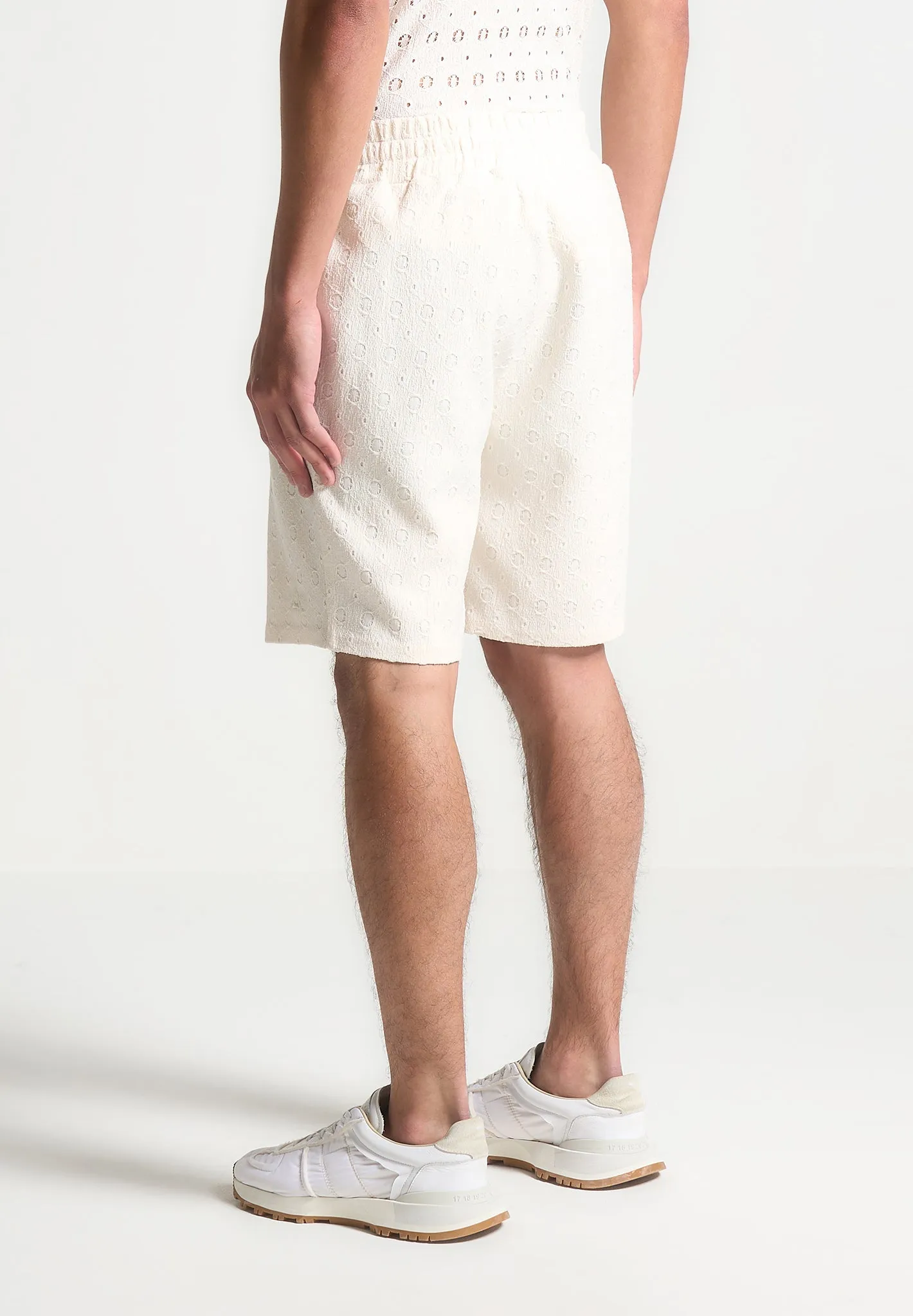 Textured Shorts - Cream