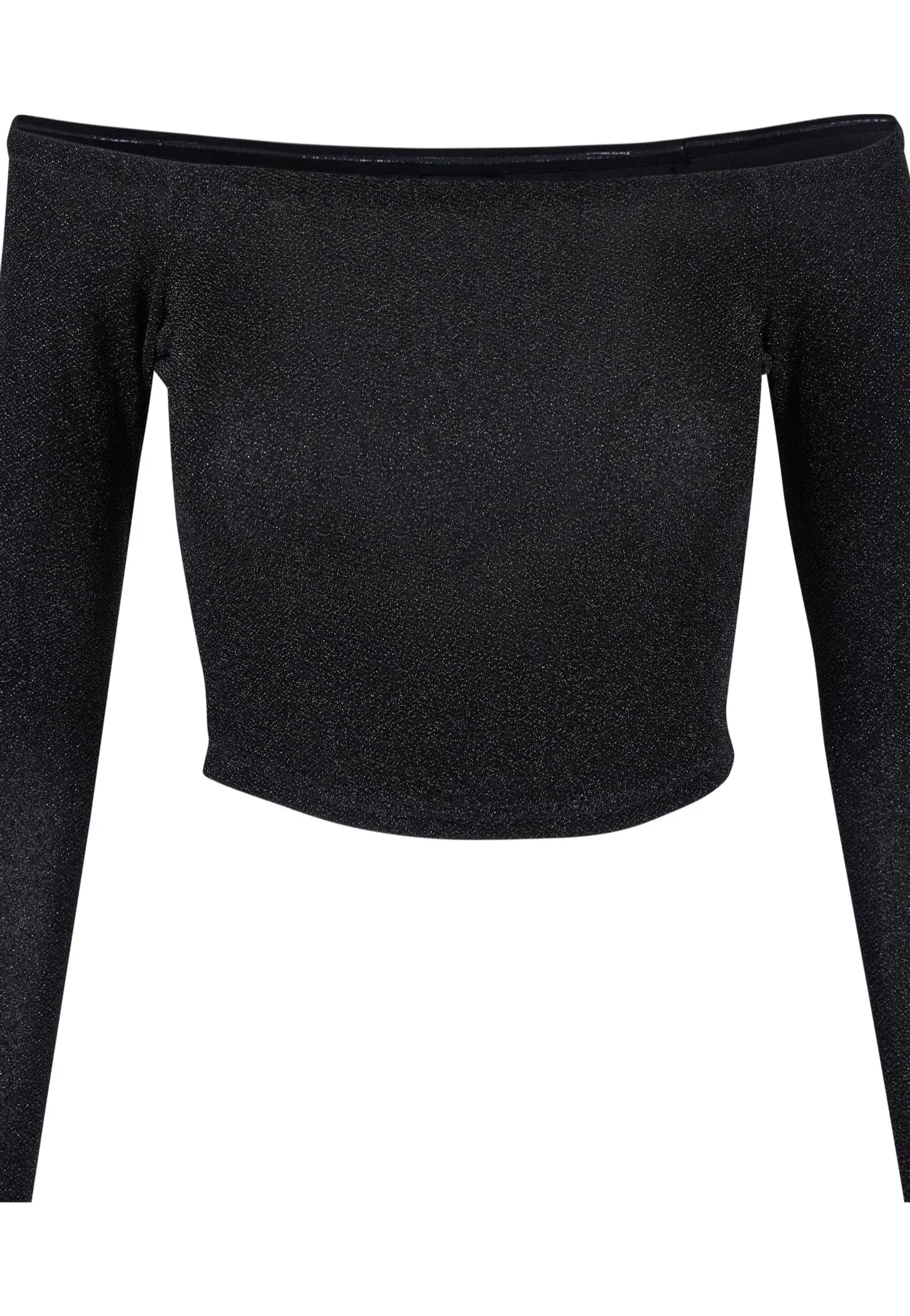 Urban Classics - Ladies Off Shoulder Glitter Black - Longsleeve