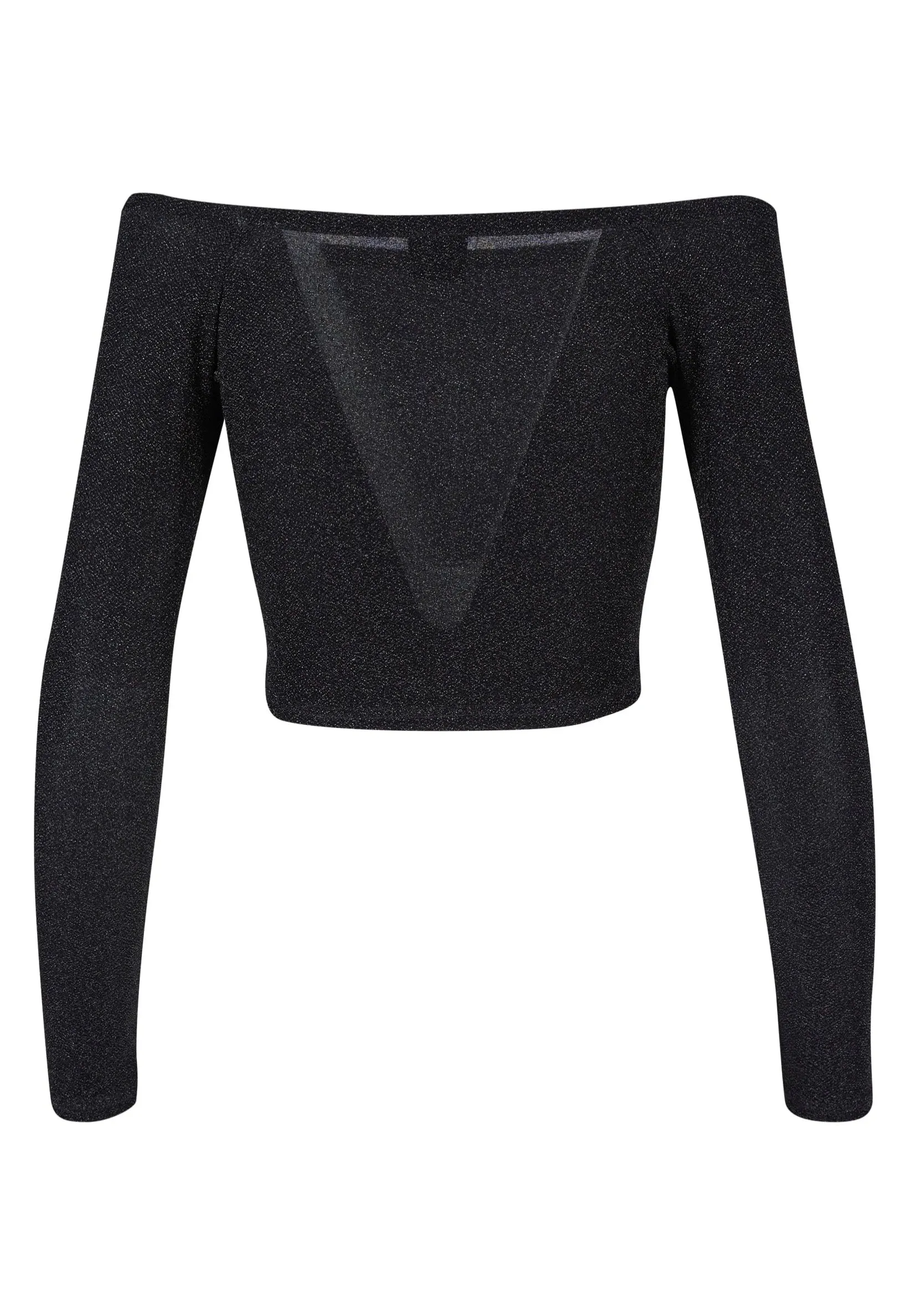 Urban Classics - Ladies Off Shoulder Glitter Black - Longsleeve