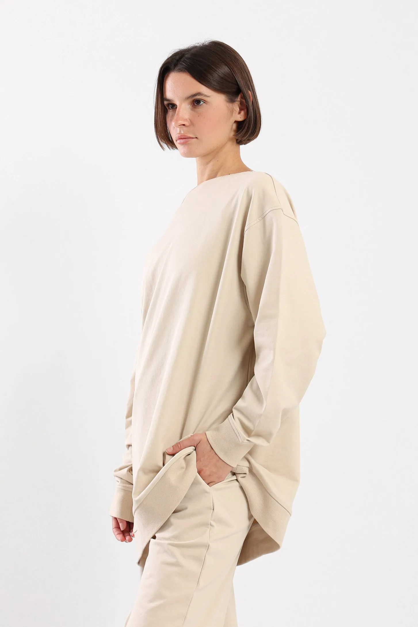 VERSATILE OFF SHOULDER SWEATER - BEIGE