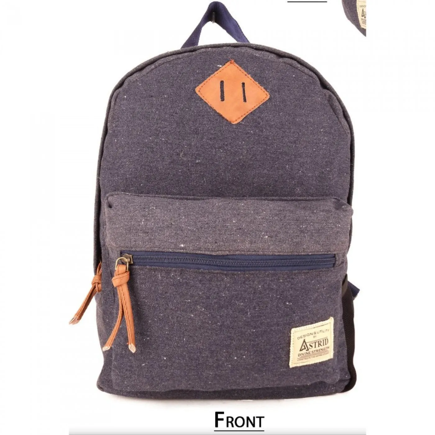 Women Blue Cotton Canvas Girls Backpack Medium Size