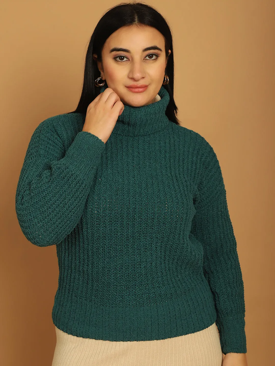 Women Dark Green Sweater