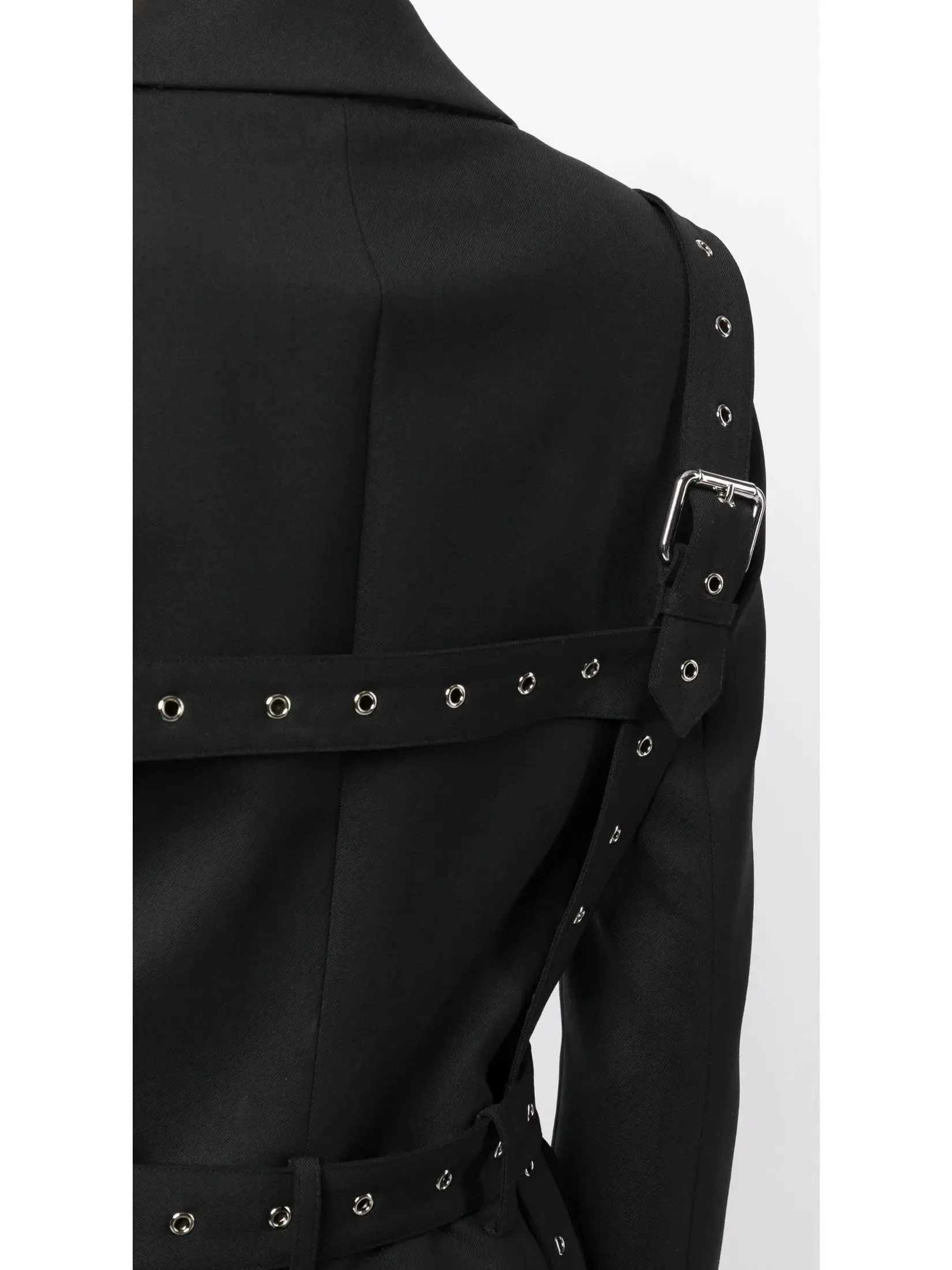 Women’s Black Multi Buckle Belted Single Breasted Blazer