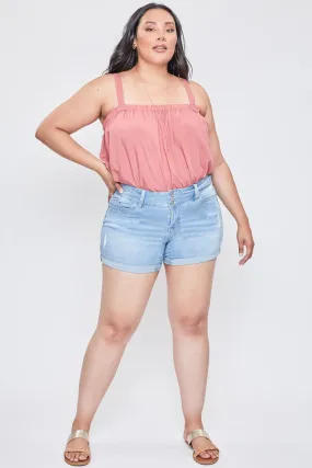 Women's Plus Size Sustainable WannaBettaButt Mid Rise Cuffed Shorts