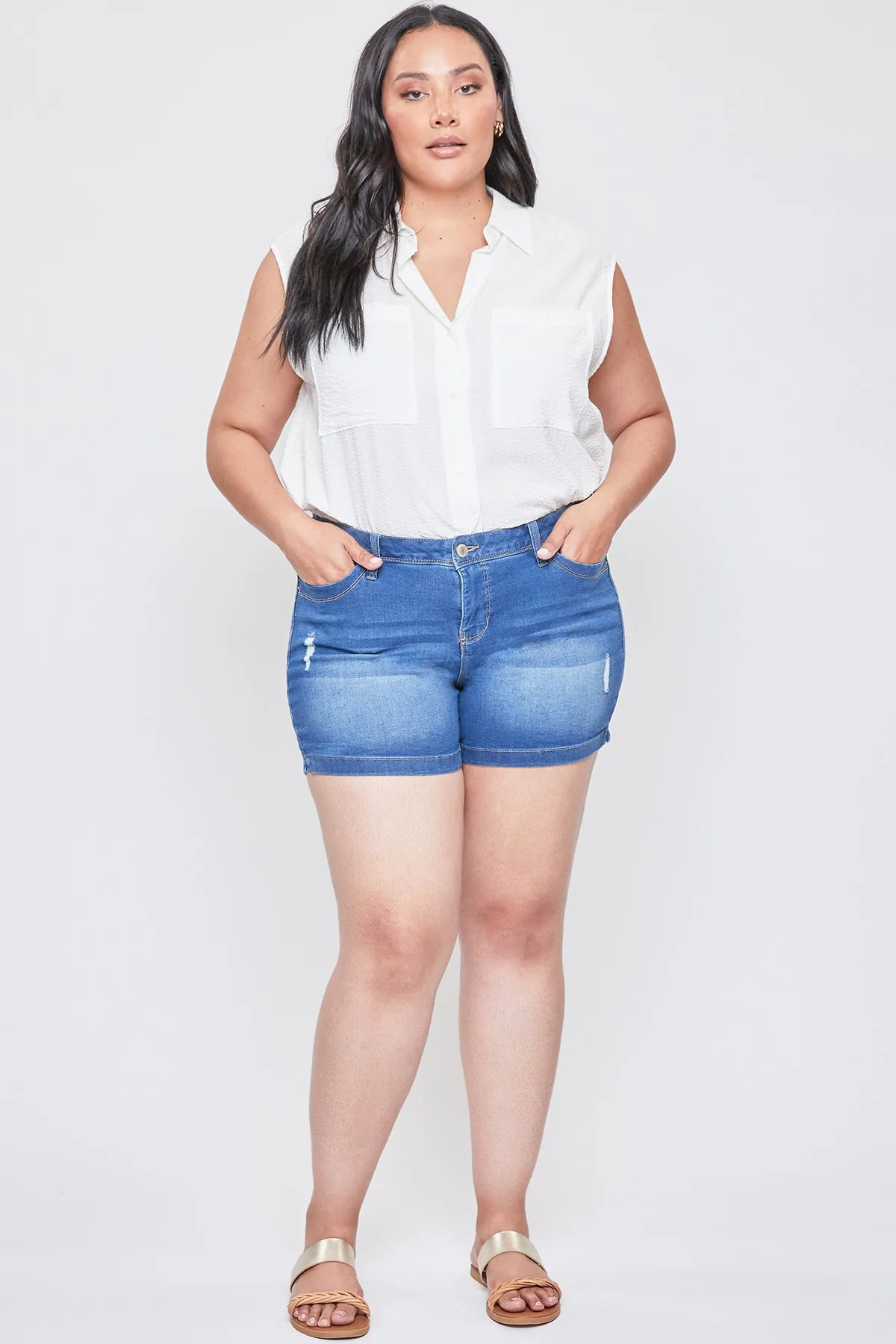 Women's Plus Size Sustainable WannaBettaButt Side Slit Hem Shorts