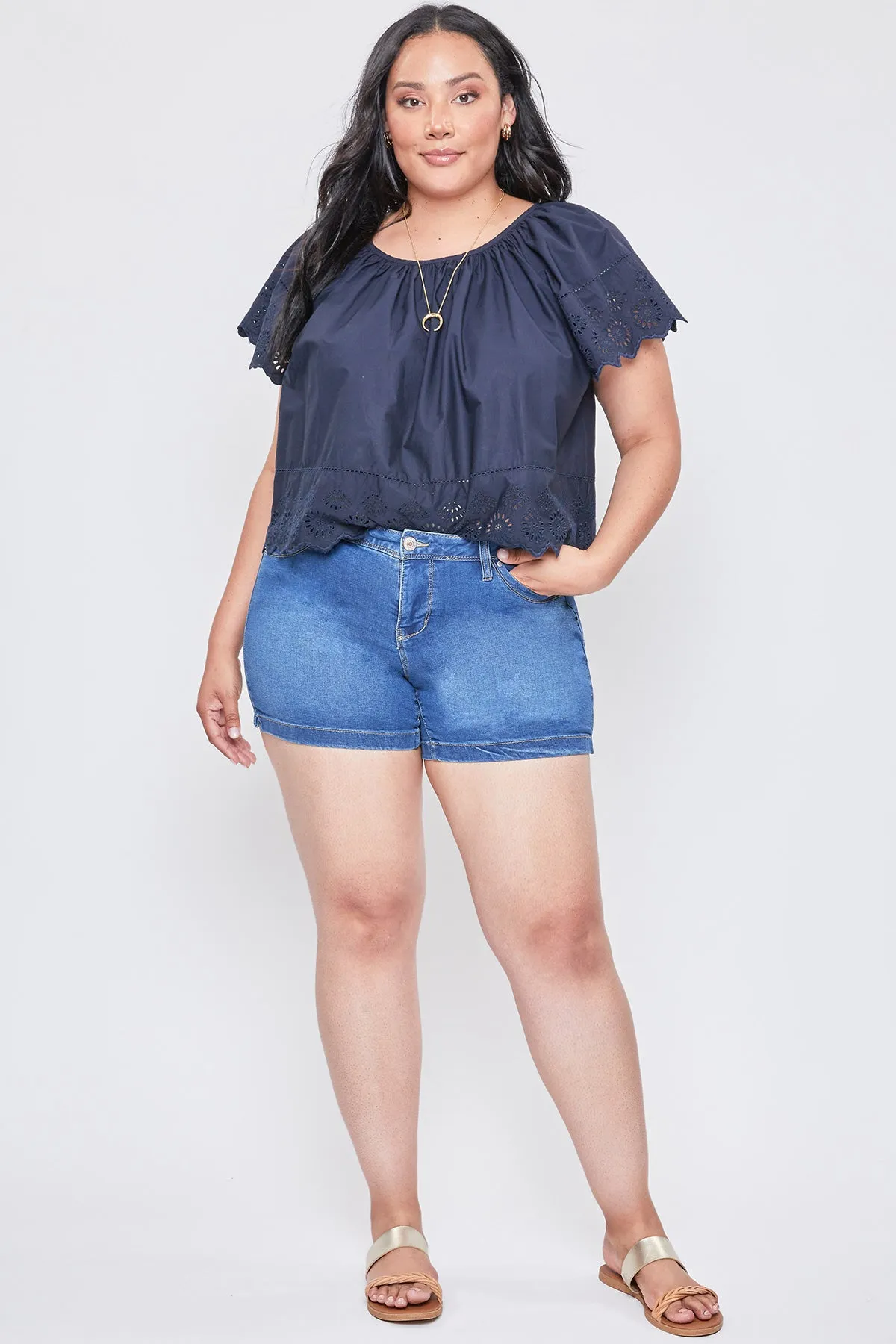 Women's Plus Size Sustainable WannaBettaButt Side Slit Hem Shorts