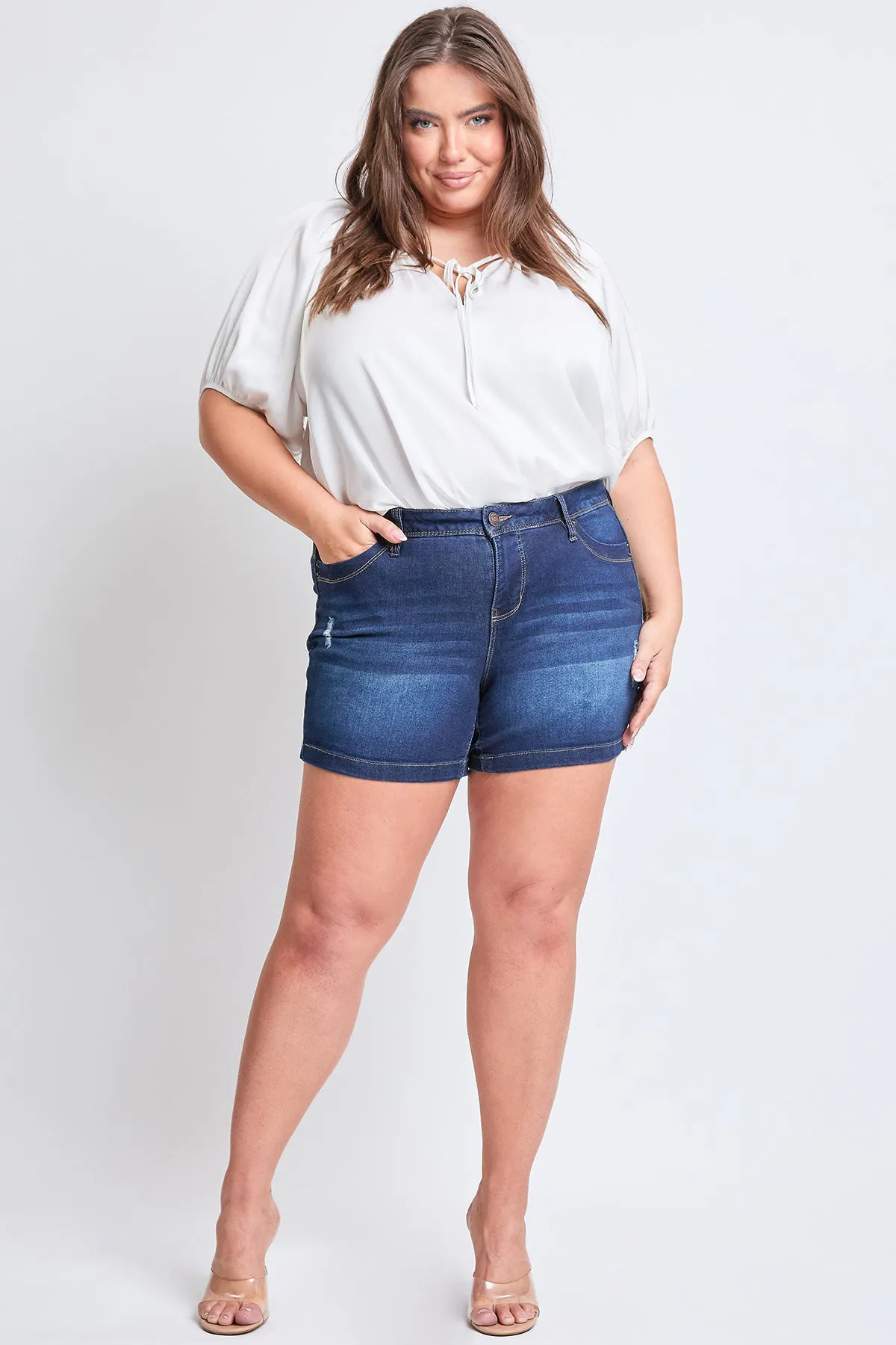 Women's Plus Size Sustainable WannaBettaButt Side Slit Hem Shorts