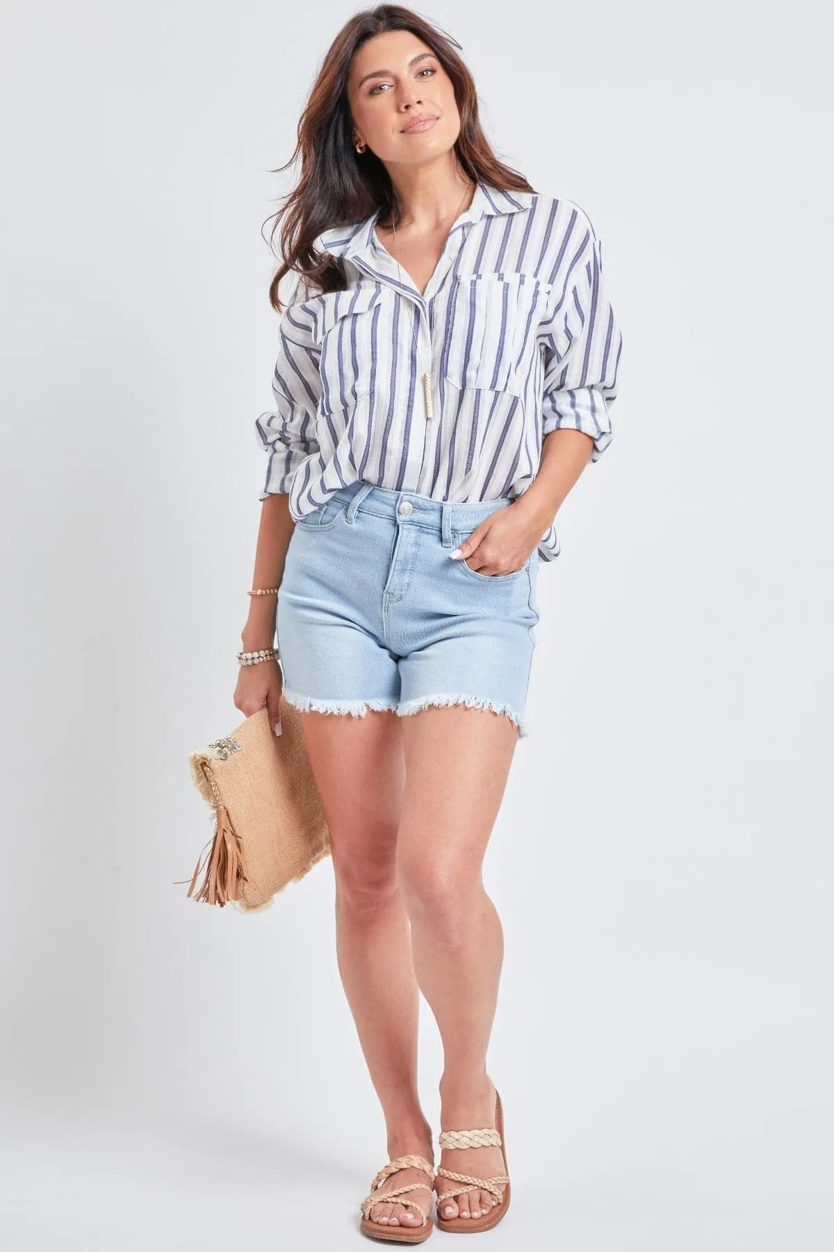 Women's Vintage High Rise Fray Hem Shorts