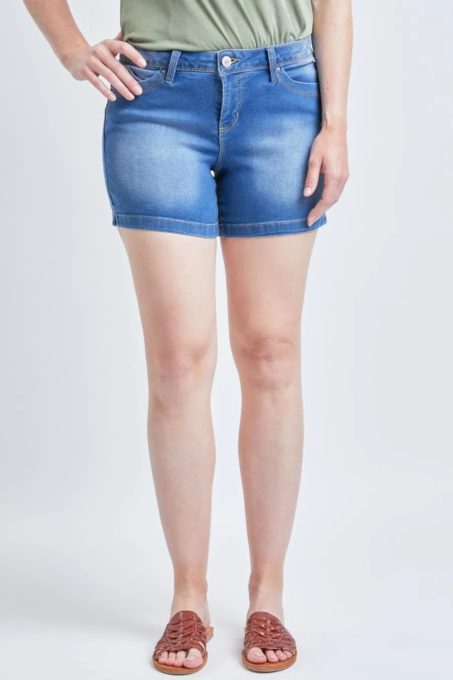 Women's WannaBettaButt Side Slit Hem Denim Shorts